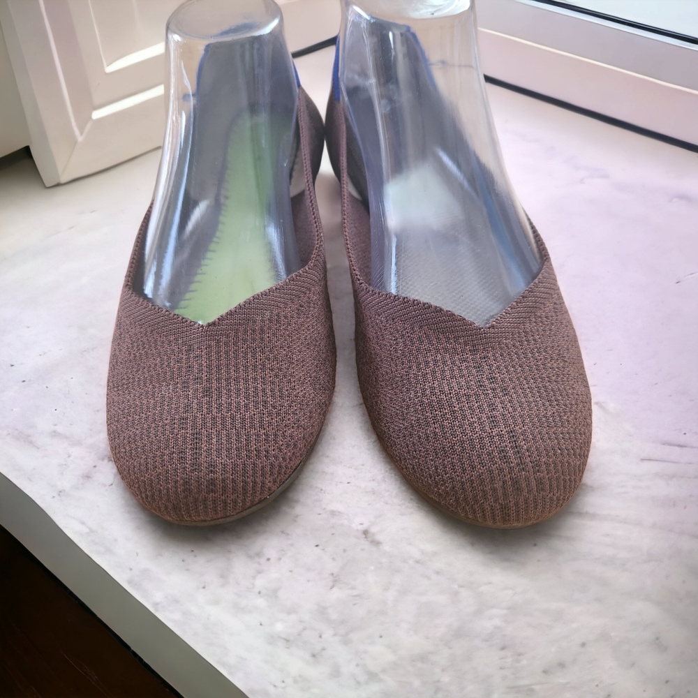 ROTHY'S US 10 The Flat Ballet Shoe Truffle Python Knit Textile round toe